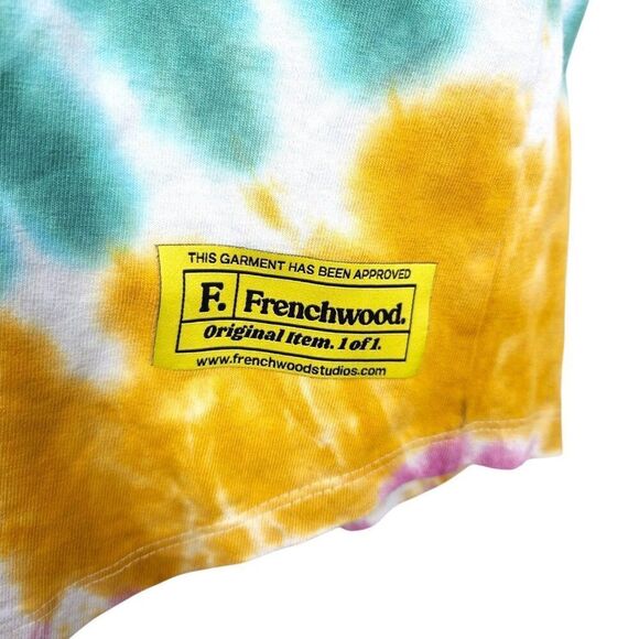 Frenchwood Studios Swirl Tie Dye Baseball Jersey Tee Shirt XL Hand Dyed in LA - Picture 4 of 5